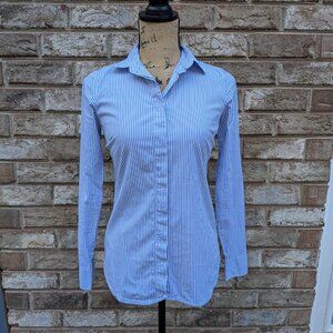 ⭐ J. Crew blue and white striped button down shirt 00